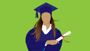 Symbolbild einer Studentin mit Abschlusszertifikat